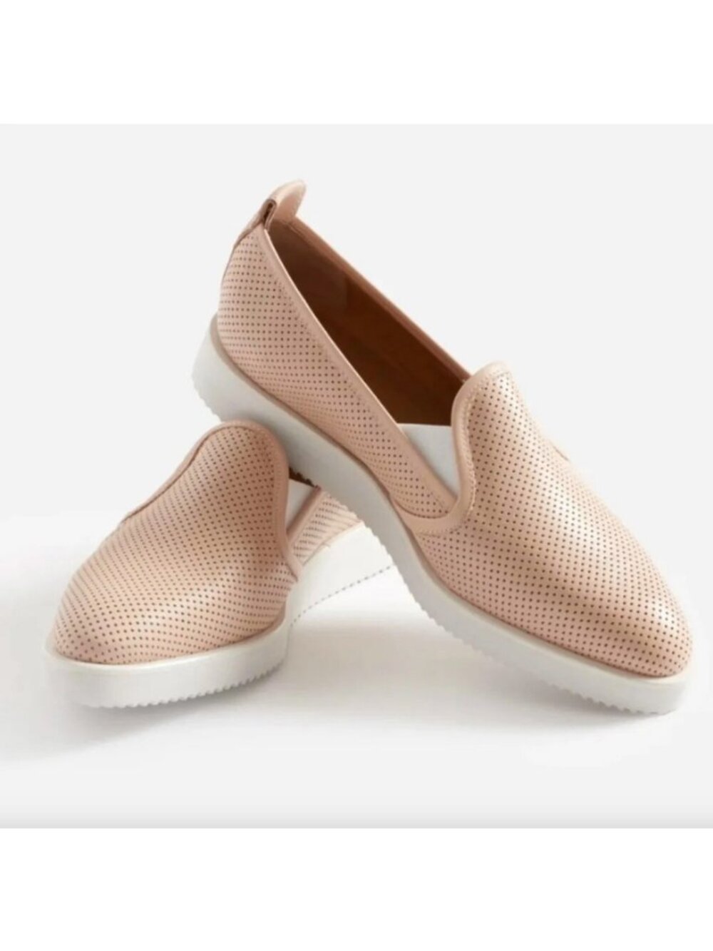 Everlane Women's Pale Pink Perforated The Leather Street Shoe Sz 7.5